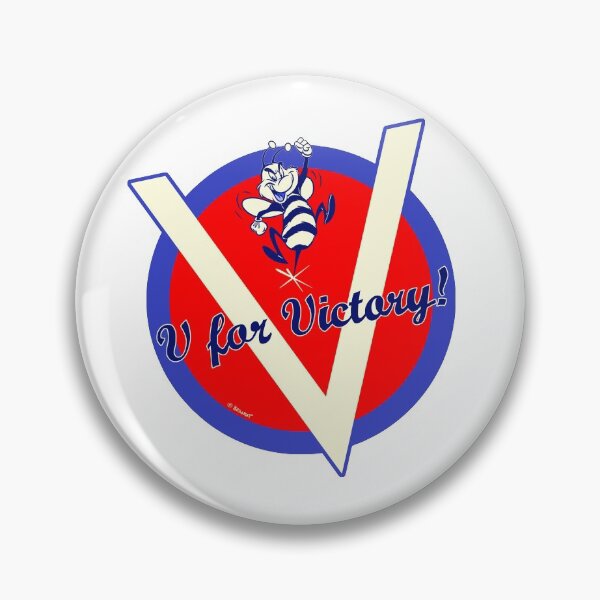 Item preview, V for Victory World War 2 Insignia Retro 40s Cartoon Style designed and sold by skullislandprod.