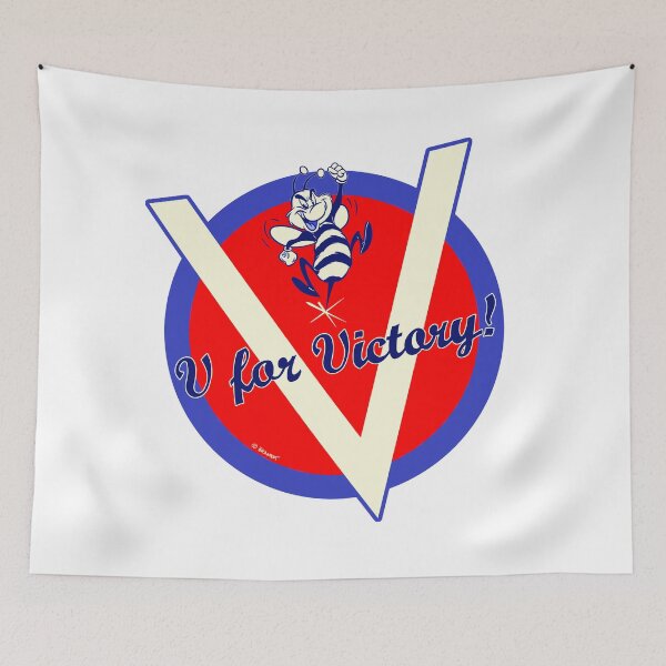 Item preview, V for Victory World War 2 Insignia Retro 40s Cartoon Style designed and sold by skullislandprod.