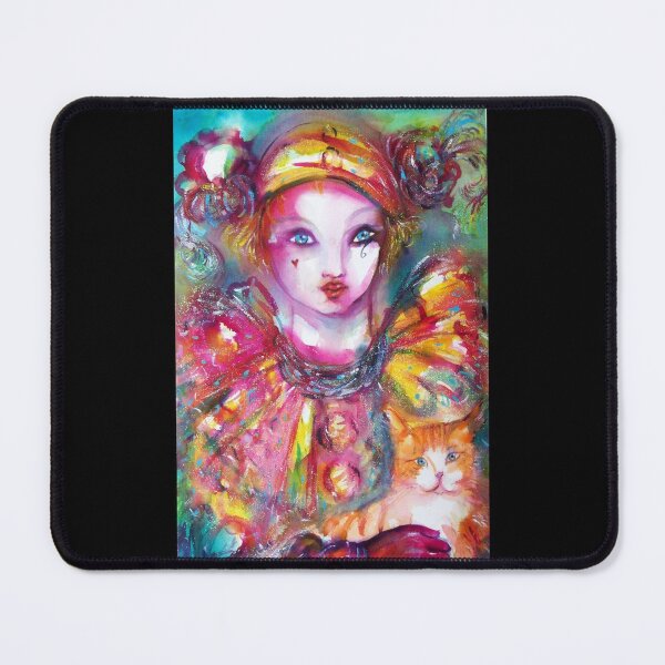 Item preview, Pierrot with Cat  / Venetian Masquerade Masks Watercolor by Bulgan Lumini designed and sold by BulganLumini.