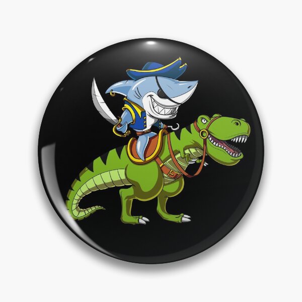 Item preview, Shark Pirate Riding T-Rex Dinosaur  designed and sold by underheaven.