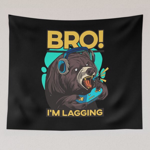Item preview, Bro, I'm lagging! Angry Gamer Bear designed and sold by MnEmzStudio.