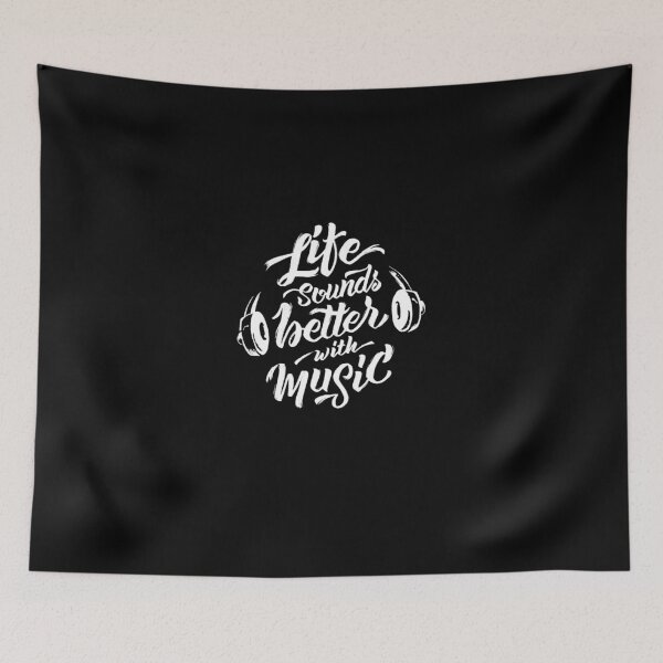 Item preview, Life Sounds Better With Music - Cool Typographic Music Art designed and sold by Sebastian Stadler.