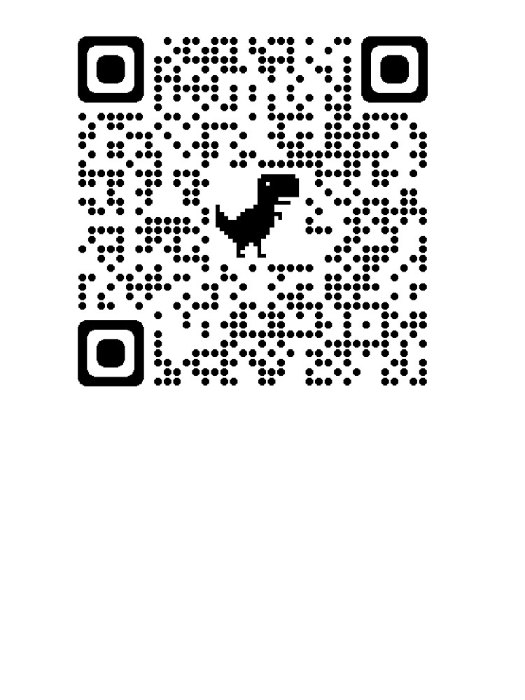 Rick Roll QR Code - Cute Chrome Dinosaur Version | Photographic Print