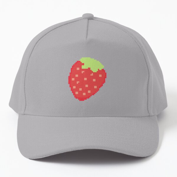 Strawberries Pixel Art 8Bit Pixelated Strawberry Baseball Cap