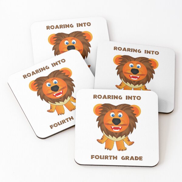 Item preview, Roaring Into Fourth Grade (Cartoon Lion) designed and sold by TimespunThreads.