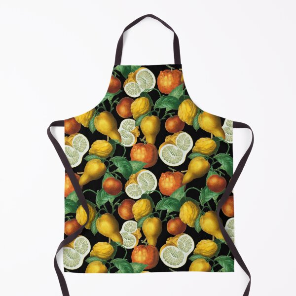 Item preview, Citrus fruit - Lemons and Oranges - Vintage style citrus pattern on black designed and sold by yennyz.