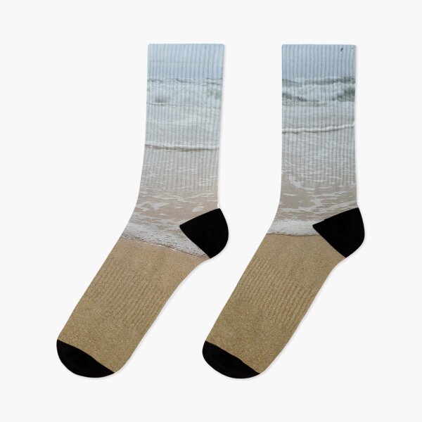 Item preview, Ocean blue waves, brown sand and cloudy sky designed and sold by Funny-Quote.