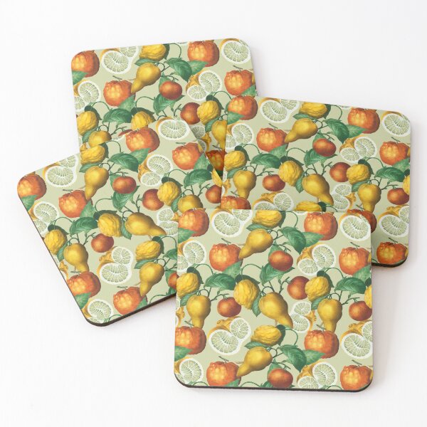 Item preview, Citrus fruit - Lemons and Oranges - Vintage style citrus pattern on pale green designed and sold by yennyz.