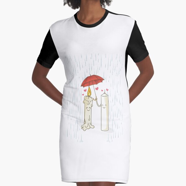 LOVE CANDLES Graphic T-Shirt Dress
