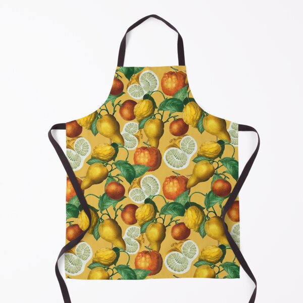 Item preview, Citrus fruit - Lemons and Oranges - Vintage style citrus pattern on yellow designed and sold by yennyz.