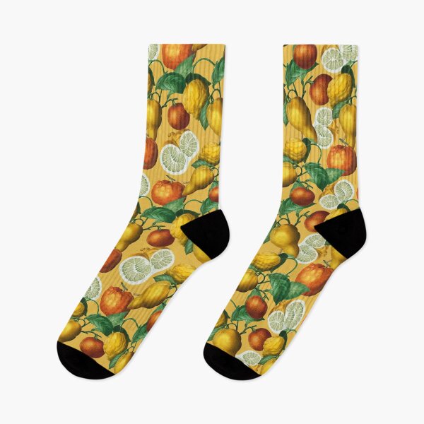 Item preview, Citrus fruit - Lemons and Oranges - Vintage style citrus pattern on yellow designed and sold by yennyz.