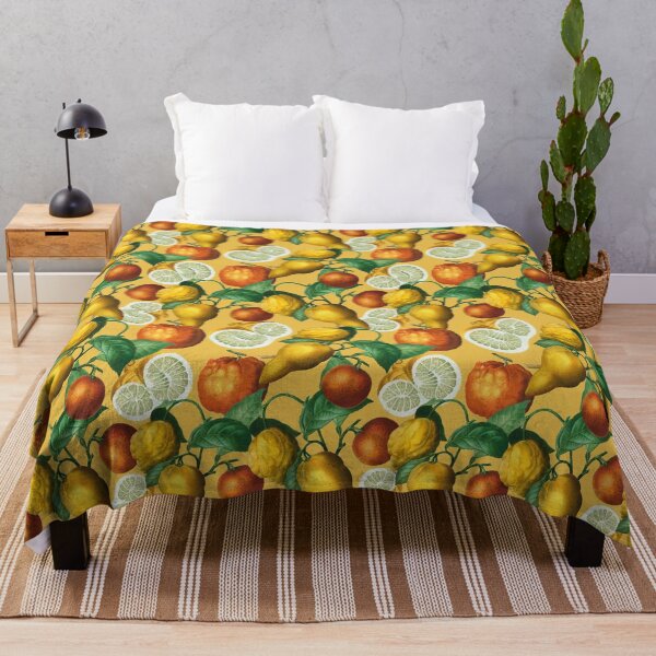 Item preview, Citrus fruit - Lemons and Oranges - Vintage style citrus pattern on yellow designed and sold by yennyz.