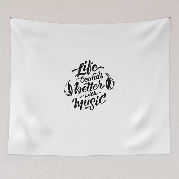 Item preview, Life Sounds Better With Music - Cool Typographic Music Art designed and sold by Sebastian Stadler.