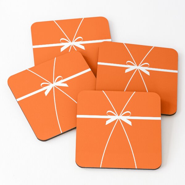 Item preview, Orange sunset bow present skinny waist belt in hot pink background designed and sold by SueKnox.