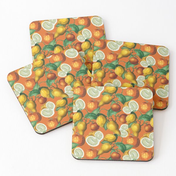 Item preview, Citrus fruit - Lemons and Oranges - Vintage style citrus pattern on orange designed and sold by yennyz.