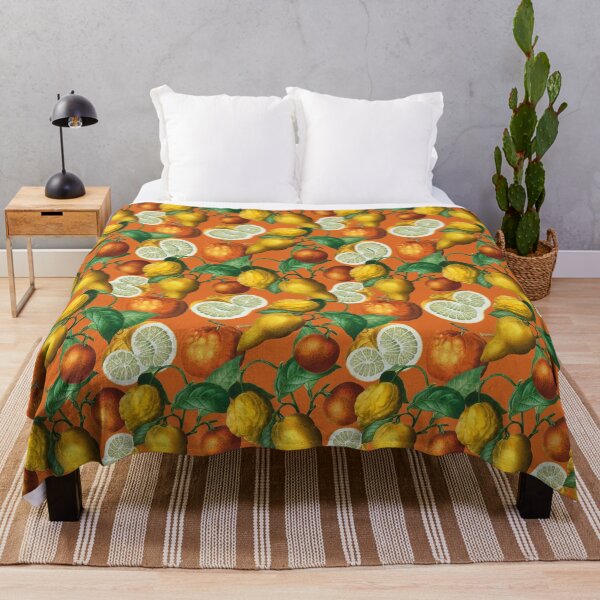 Item preview, Citrus fruit - Lemons and Oranges - Vintage style citrus pattern on orange designed and sold by yennyz.