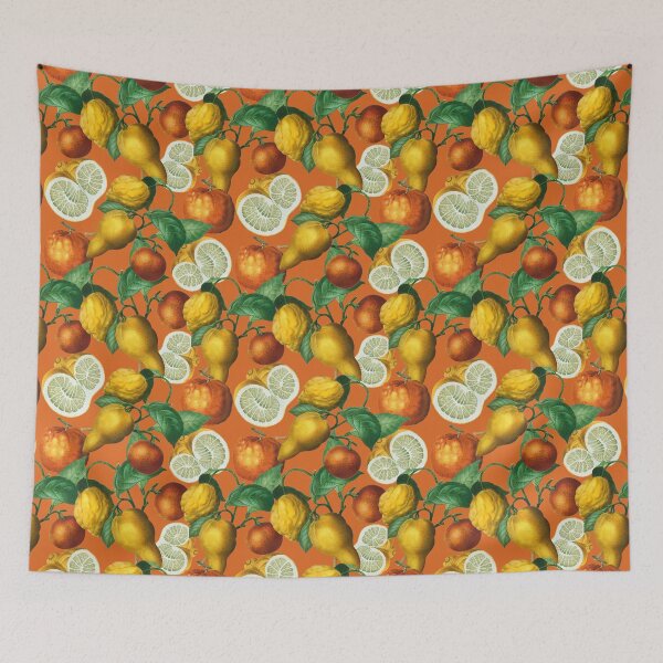 Item preview, Citrus fruit - Lemons and Oranges - Vintage style citrus pattern on orange designed and sold by yennyz.