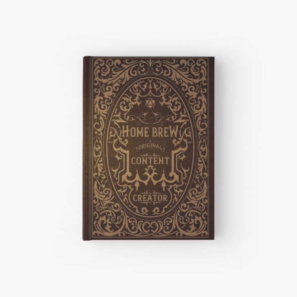 D20 Home Brew Content Creator Aged Label Hardcover Journal