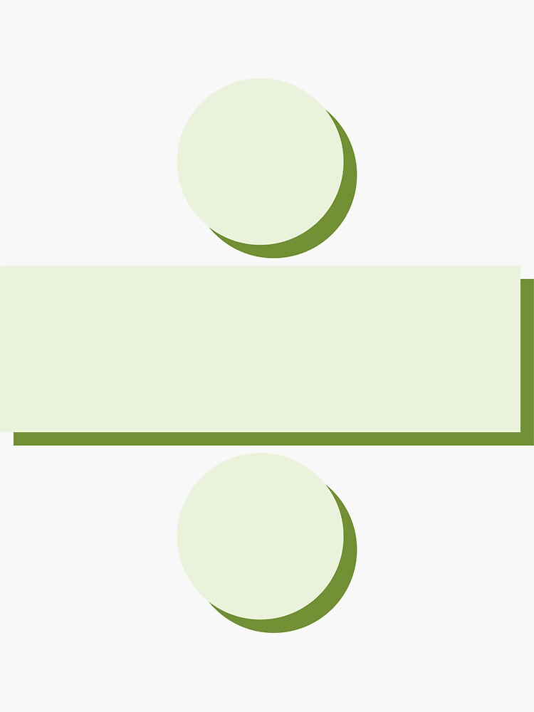 "Division Sign Overlapping Shadow Green" Sticker for Sale by