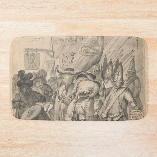 Item preview, Anthropomorphic animal army led by an elephant - weird art from old times designed and sold by Vintage Designs +.