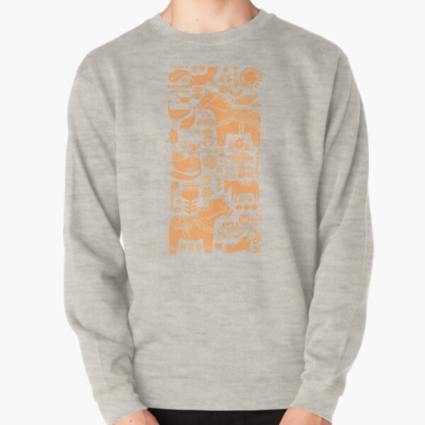 Horses & Cats Folk Art Pullover Sweatshirt