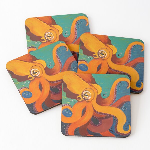 Item preview, neon orange octopus designed and sold by SoFrazi.