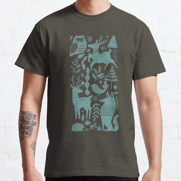 Wolf & Deer Folk Art Classic T-Shirt