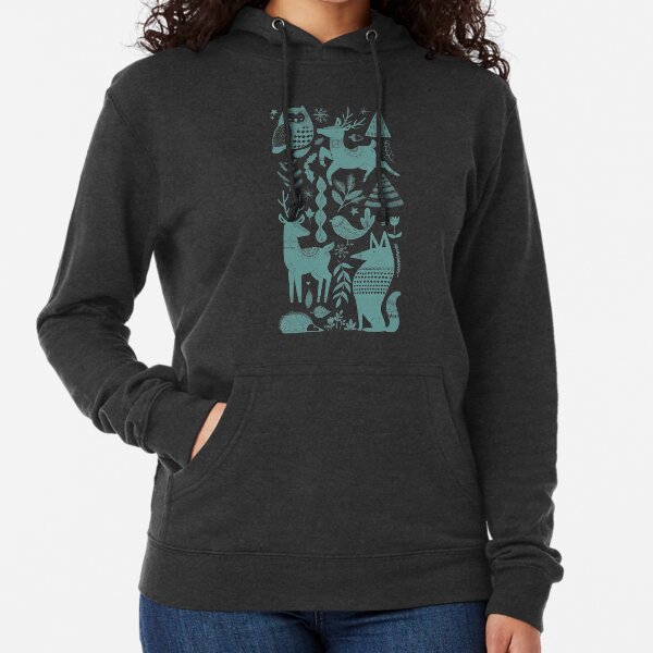 Wolf & Deer Folk Art Lightweight Hoodie