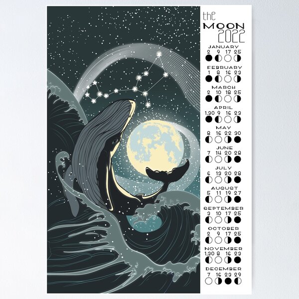 Calendrier lunaire de la forêt sombre créative, calendrier mural