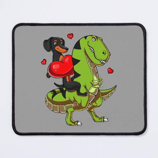 Item preview, Wiener Dog Riding T-Rex Dinosaur designed and sold by underheaven.