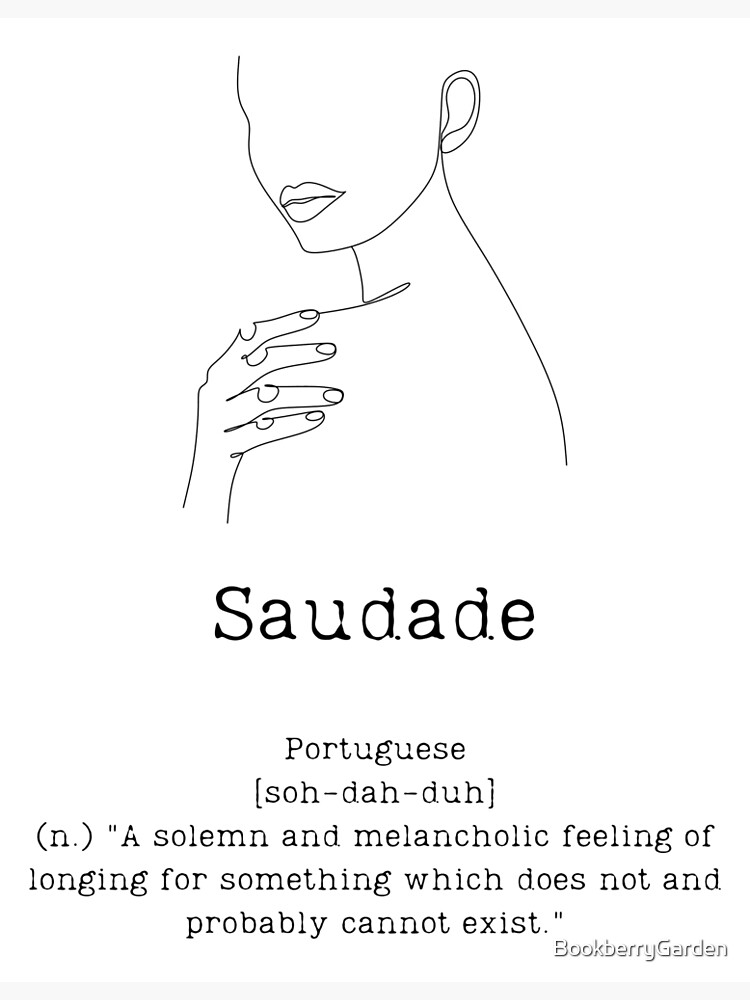 Saudade Definition Art Print Black and White Modern Minimalist