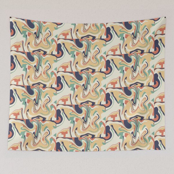Item preview, Boho neutral colour swirly pattern designed and sold by GirlofRandom.