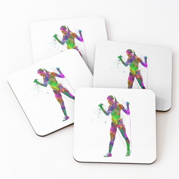Item preview, Young man practices fitness in watercolor designed and sold by paulrommer.