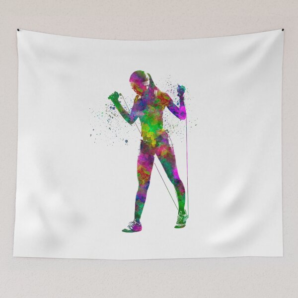 Item preview, Young man practices fitness in watercolor designed and sold by paulrommer.
