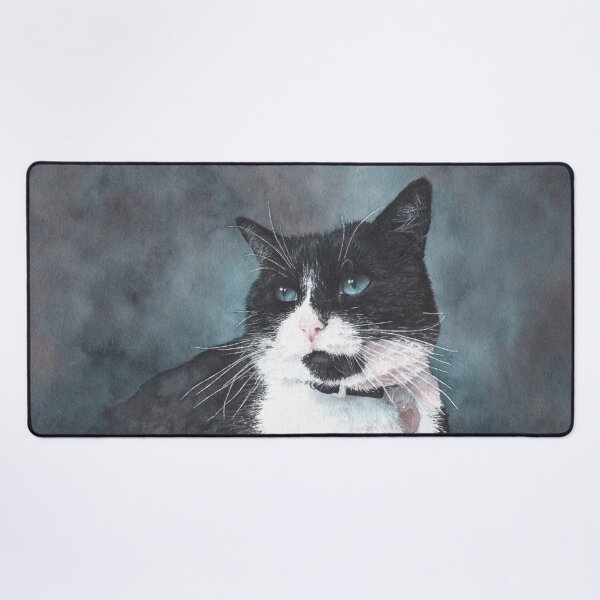 Daisy the Black and White Cat Desk Mat
