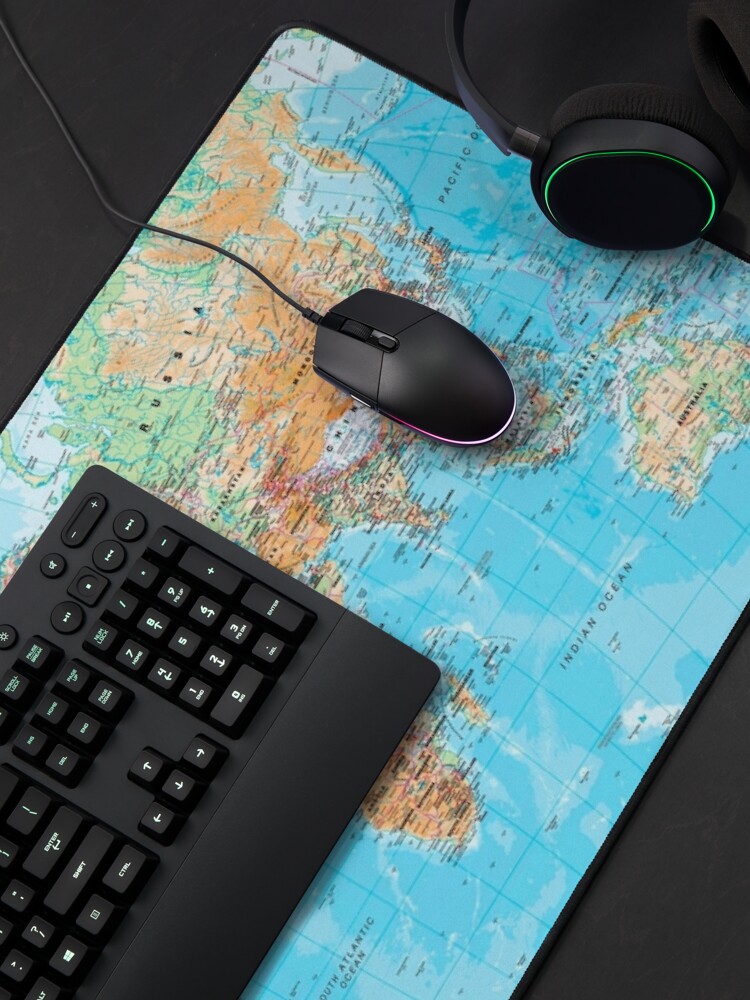 Alternate view of physical world map Mouse Pad