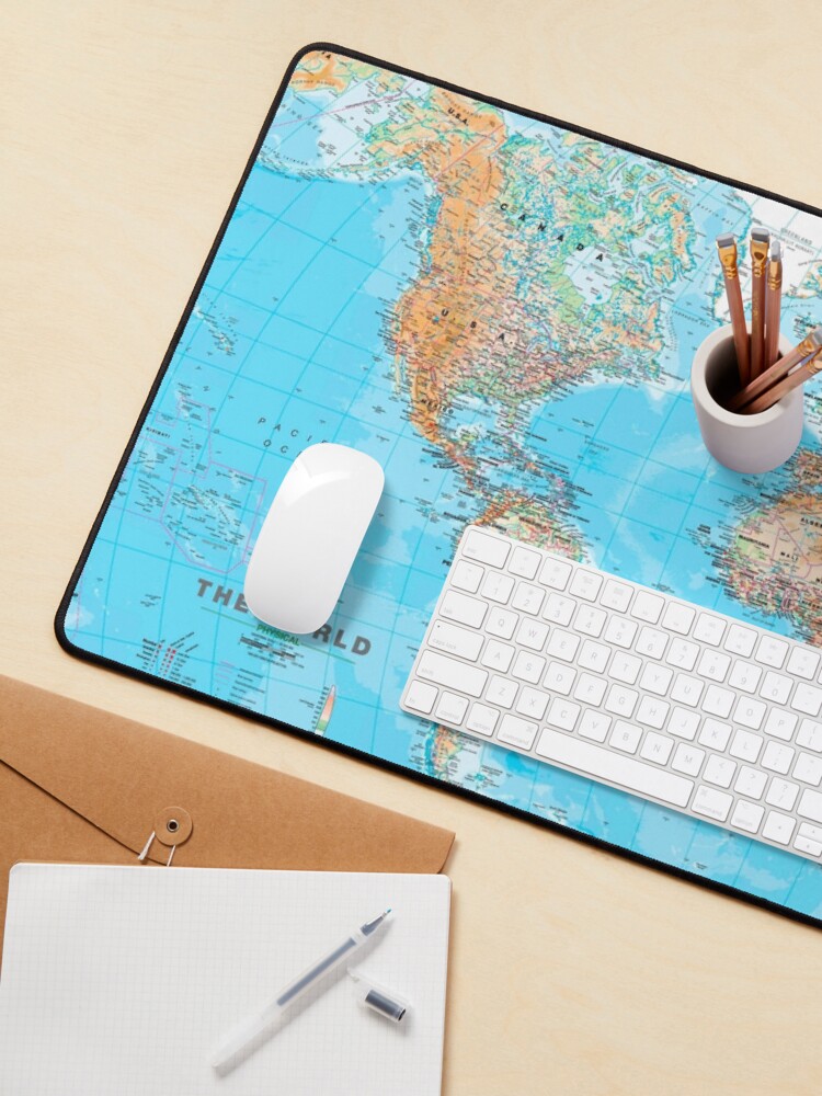 Alternate view of physical world map Mouse Pad