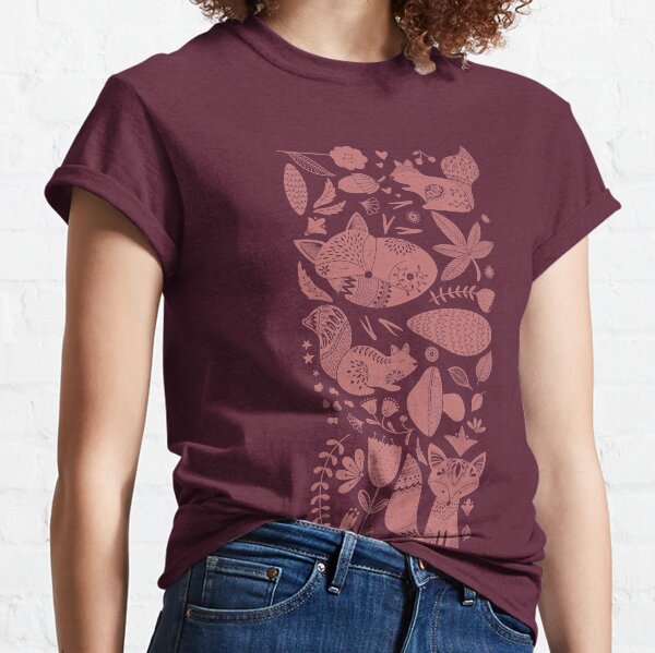 Foxes & Squirrels Folk Art Classic T-Shirt