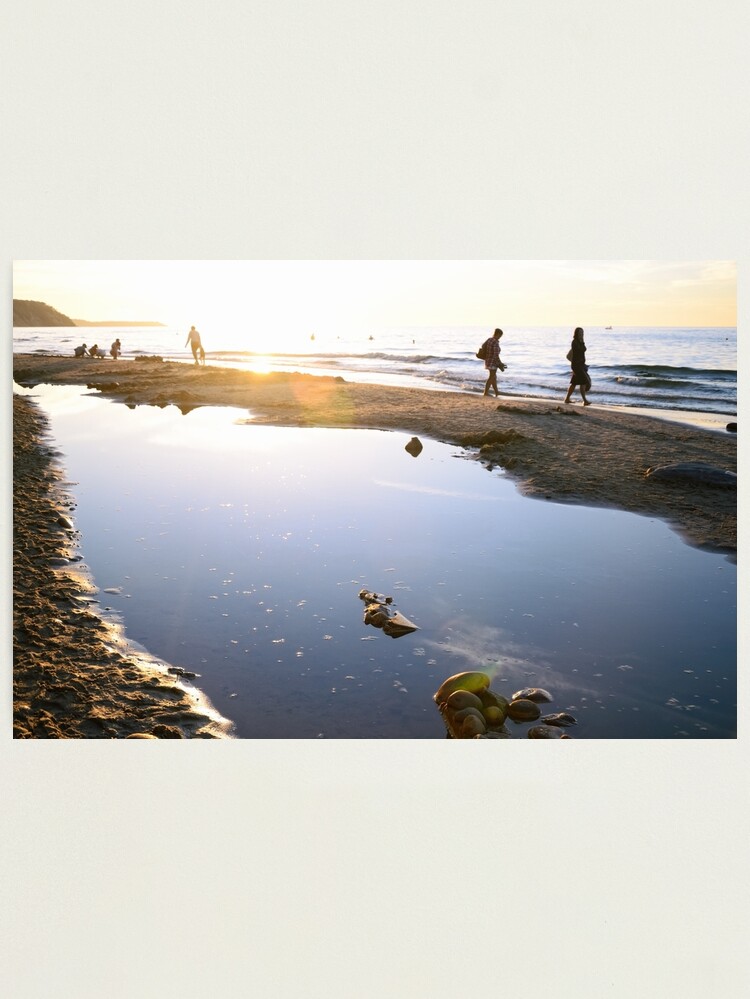 Thumbnail 1 of 3, Photographic Print, Sunset at a Sea Beach designed and sold by Mallorn.
