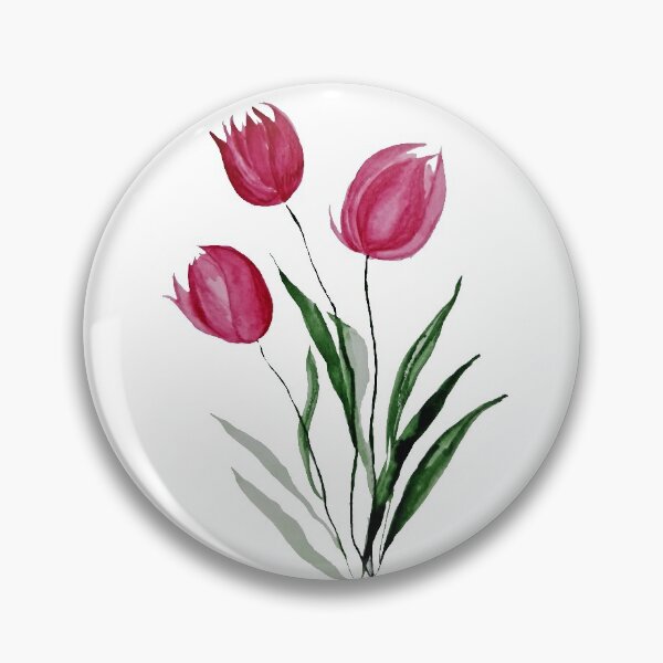 Item preview, pink red tulip flowers water color painting designed and sold by Saba-Red-Ideas.