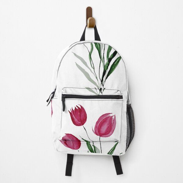 Item preview, pink red tulip flowers water color painting designed and sold by Saba-Red-Ideas.