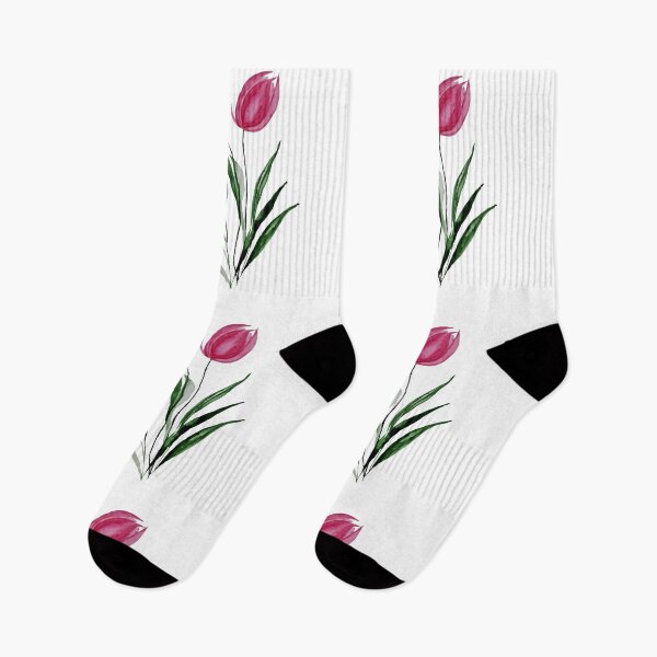 Item preview, pink red tulip flowers water color painting designed and sold by Saba-Red-Ideas.