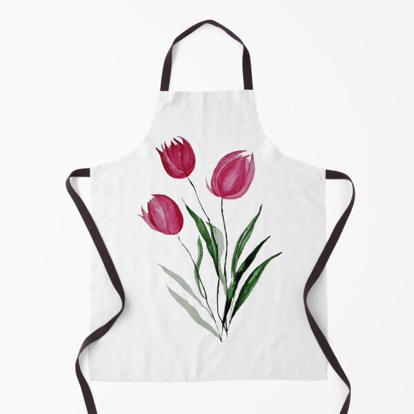 Item preview, pink red tulip flowers water color painting designed and sold by Saba-Red-Ideas.