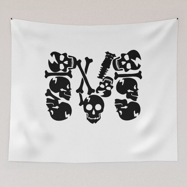 Item preview, Black Skull letter M designed and sold by Quote for  Success.