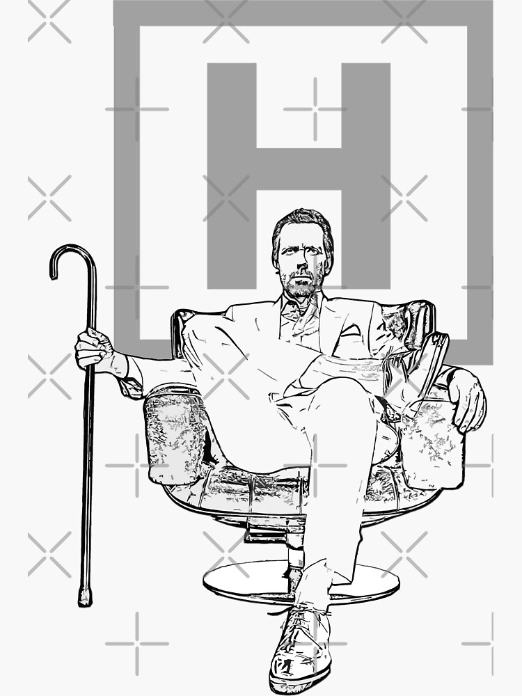 "House, MD." Sticker for Sale by favoritedarknes Redbubble