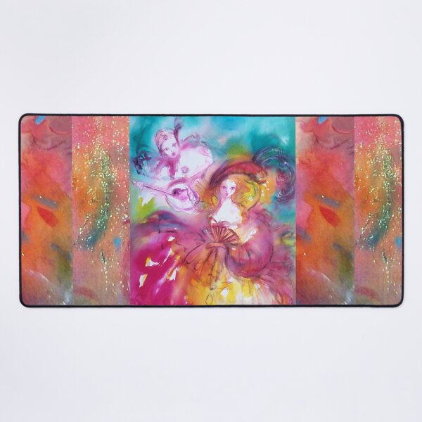 Item preview, PIERROT AND ARLECCHINA Venetian Carnival Masks Watercolor by Bulgan Lumini designed and sold by BulganLumini.