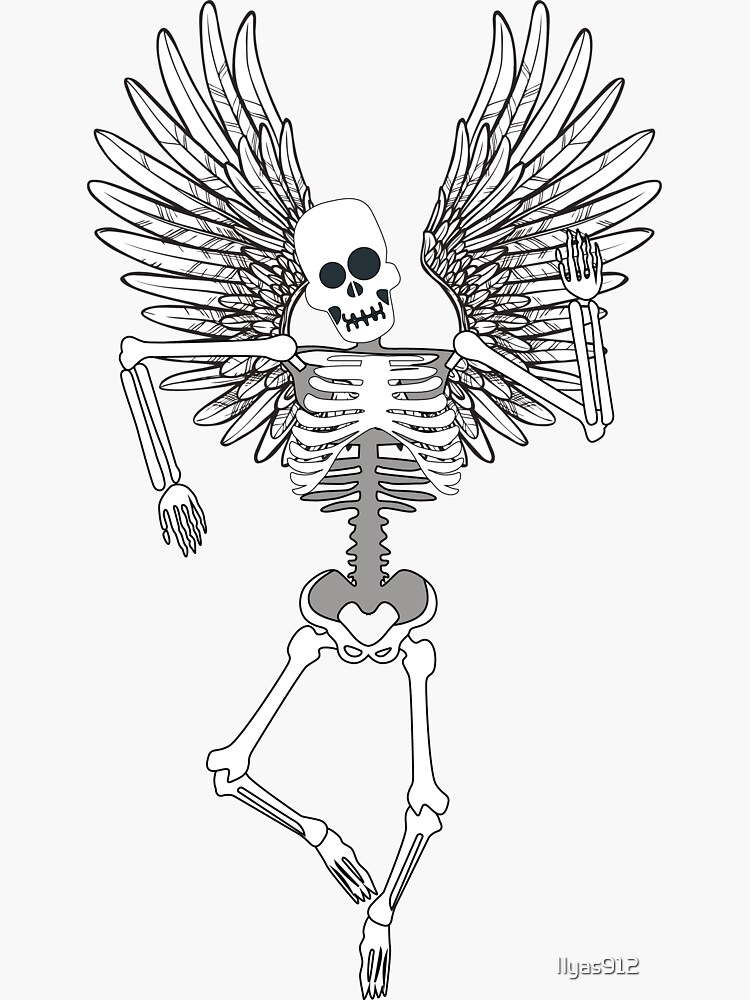 Fairycore Skeleton Dark Grunge Aesthetic Goth Gift' Sticker