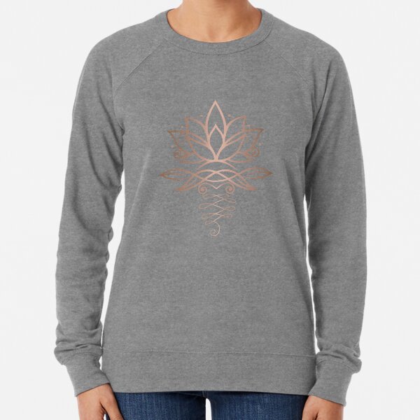 Lotus flower rose gold yoga Lightweight Sweatshirt