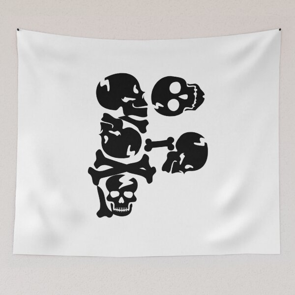 Item preview, Black Skull letter F designed and sold by Quote for  Success.