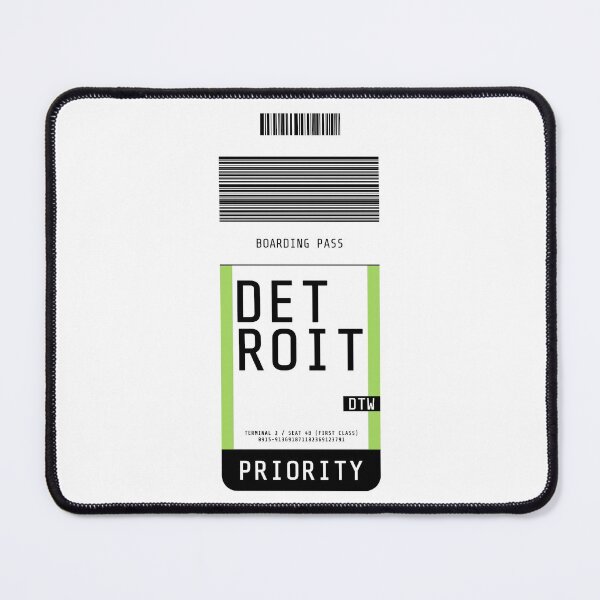 Item preview, Detroit Boarding Pass DTW designed and sold by lukassfr.